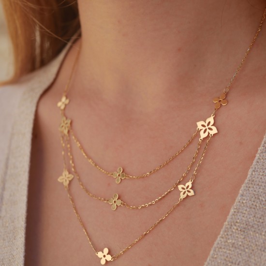 Ravello Triplo - 14k Goldhalskette